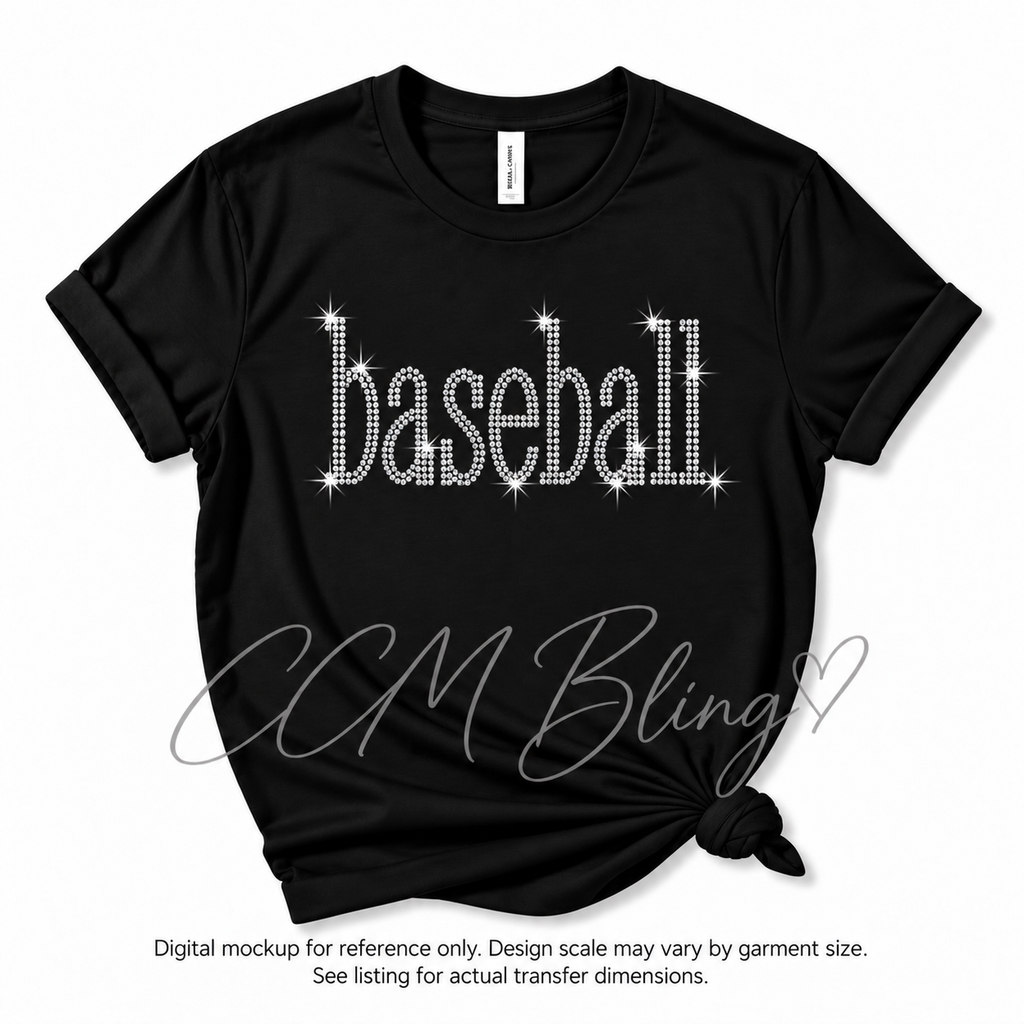 Baseball Rhinestone Transfer – Made to Order