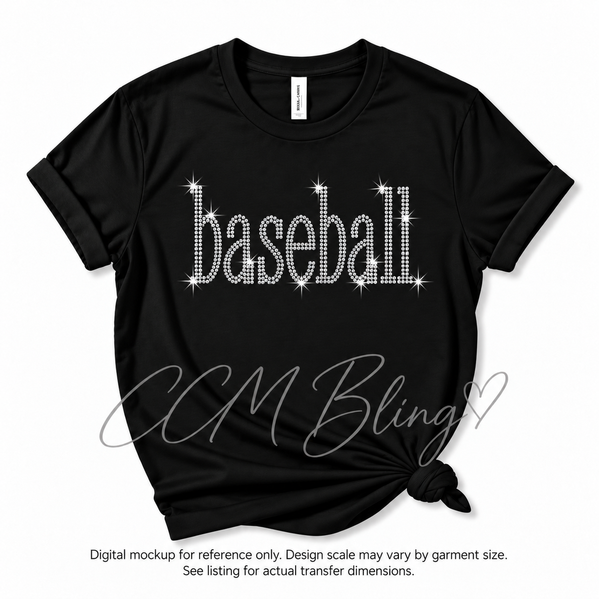 Baseball Rhinestone Transfer – Made to Order